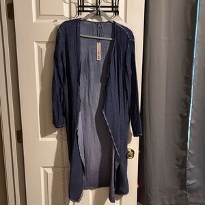 NIC+ZOE Woman’s Deep Blue Open Cardigan